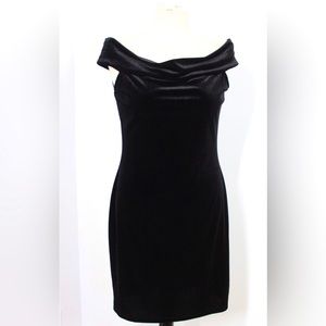 French Connection velvet off shoulder black dress, brand new with tags.